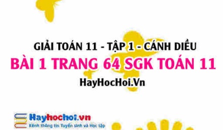 Giải bài 1 trang 64 Toán 11 tập 1 SGK Cánh Diều